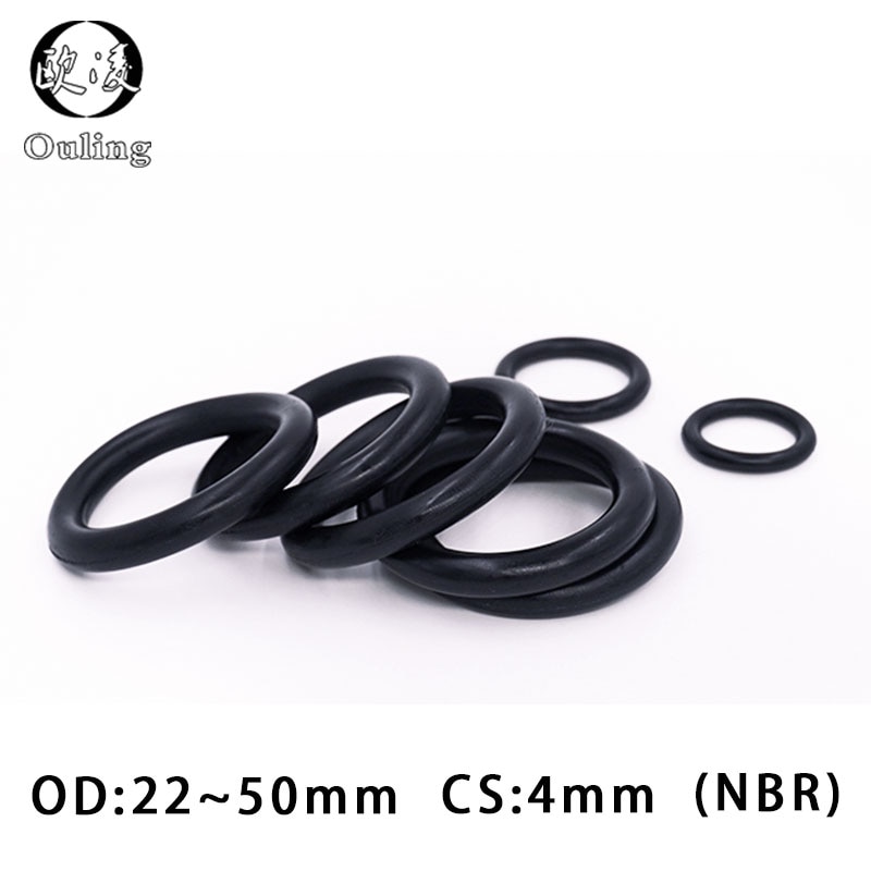 20 stk/parti gummiring nbr tætning o-ring  cs4mm od22/24/25/28/30/32/34/35/38/40/42/45/48/50mm nitril o-ring pakningsringe