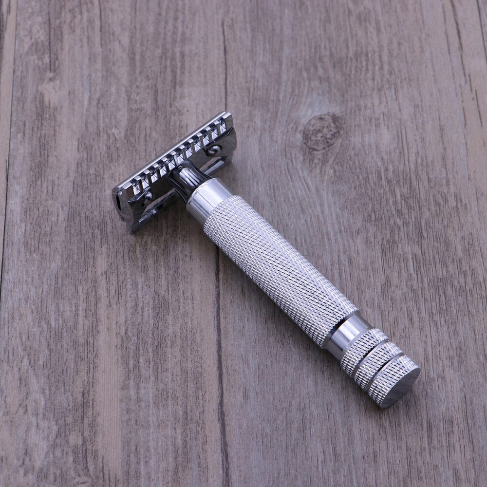 Rasoir de sécurité à Double tranchant en acier inoxydable pour hommes (modèle 1): Silver 1