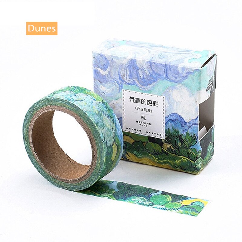 1Pcs Van Goah Schilderen Washi Tape 15Mm Starry Night Zelfklevende Decoratieve Masking Tapes Voor Journal School Office Stickers h6186: Dunes