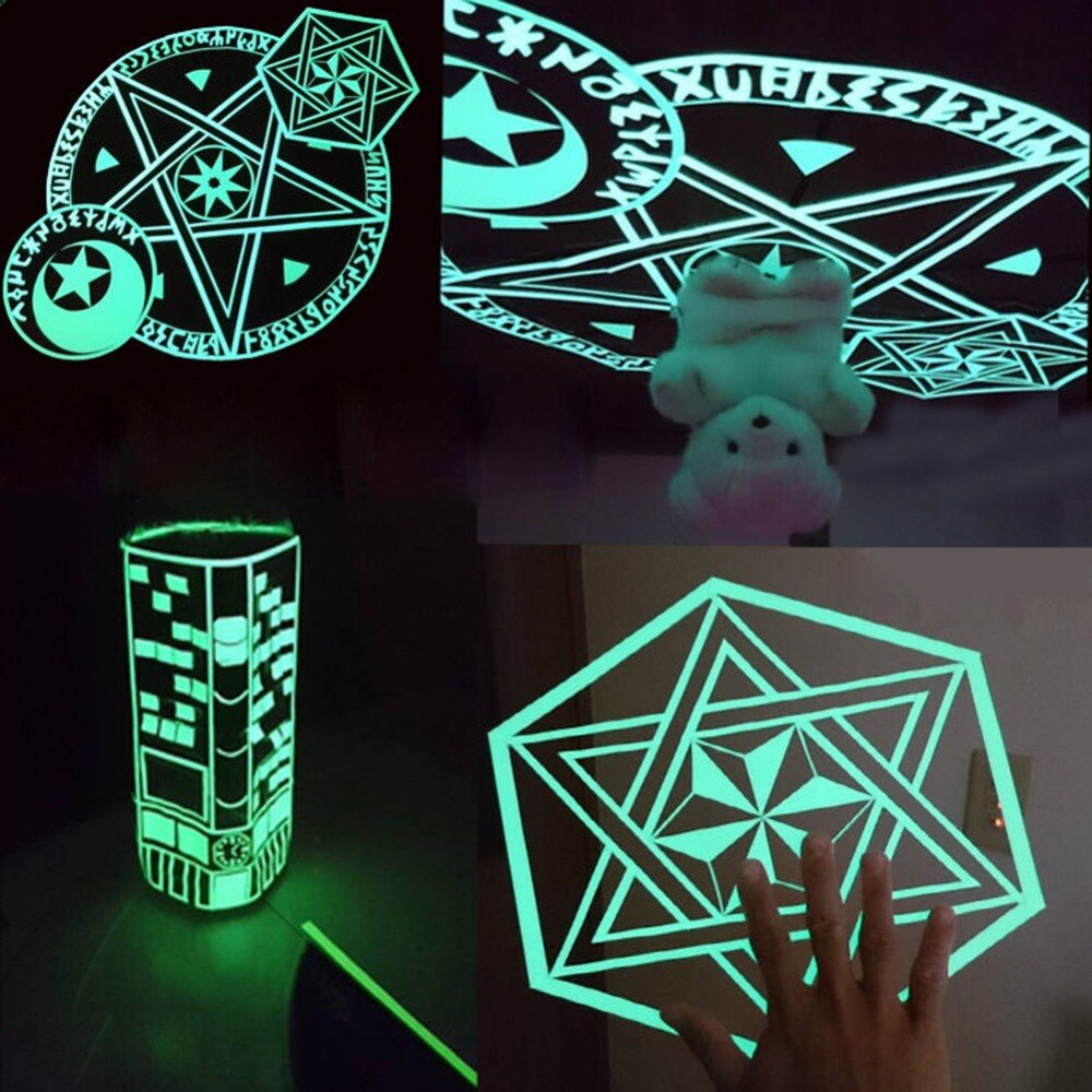 Cinta adhesiva fluorescente de noche luminosa de 2cm * 1m, autoadhesiva que brilla en la oscuridad, cinta de seguridad para hogar Decoración de advertencia