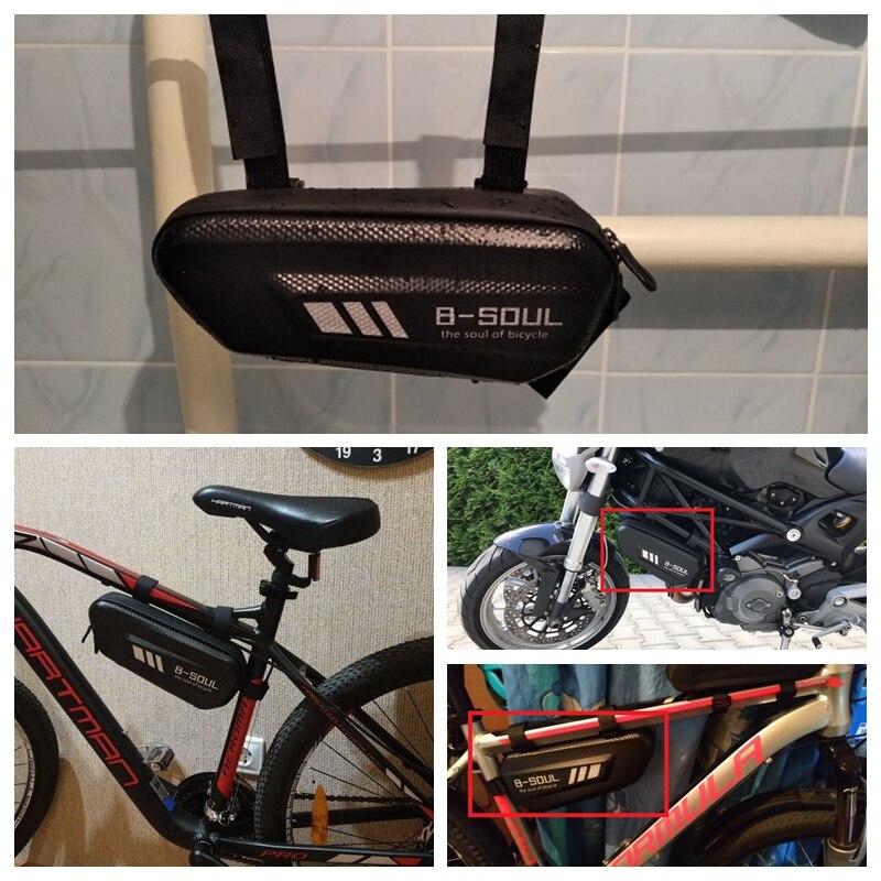 B-SOUL Fiets Driehoek Tas Voor Tube Frame Bag Hard Shell Regendicht Mountainbike Bag Fiets Accessoires