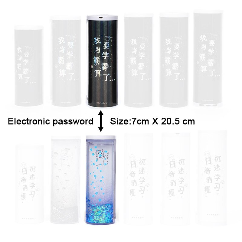 NBX Pencil Case Organizer simple Stationery Box Coded Lock Password Multi-Function Black white Pen Holder for Boy Girl: NBX-M-12