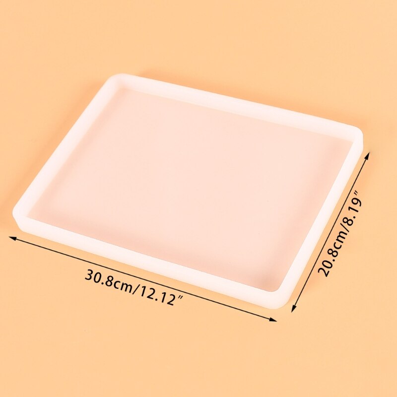 Handmade Rectangle Tray Silicone Mold Crystal Epoxy Mould DIY Coaster Accessories Tool Equipment for DIY Cup Mat Coaster M6CE