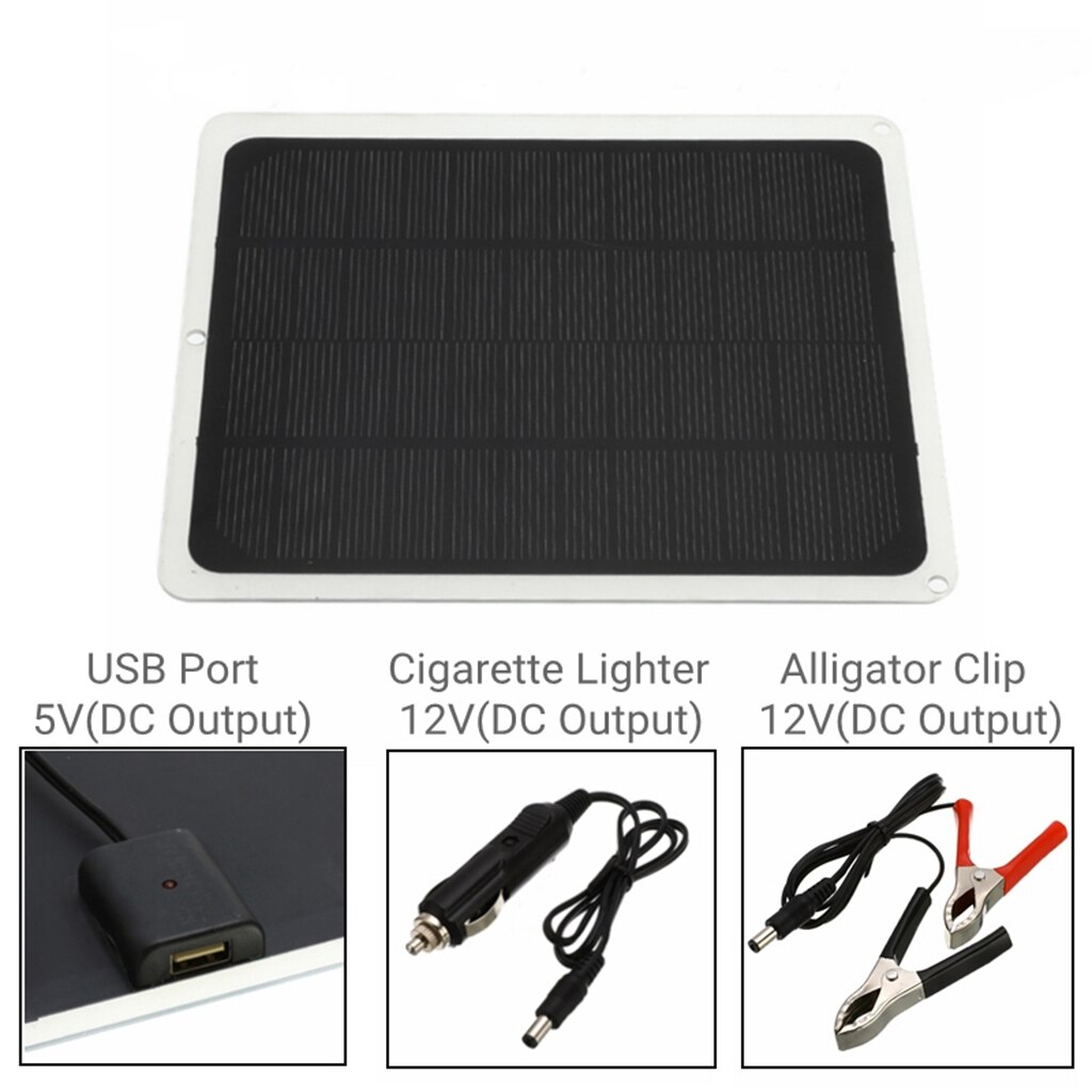30W 12V USB Solar Panel Battery Charger Kit Boat Car Motorcycle Battery Charger