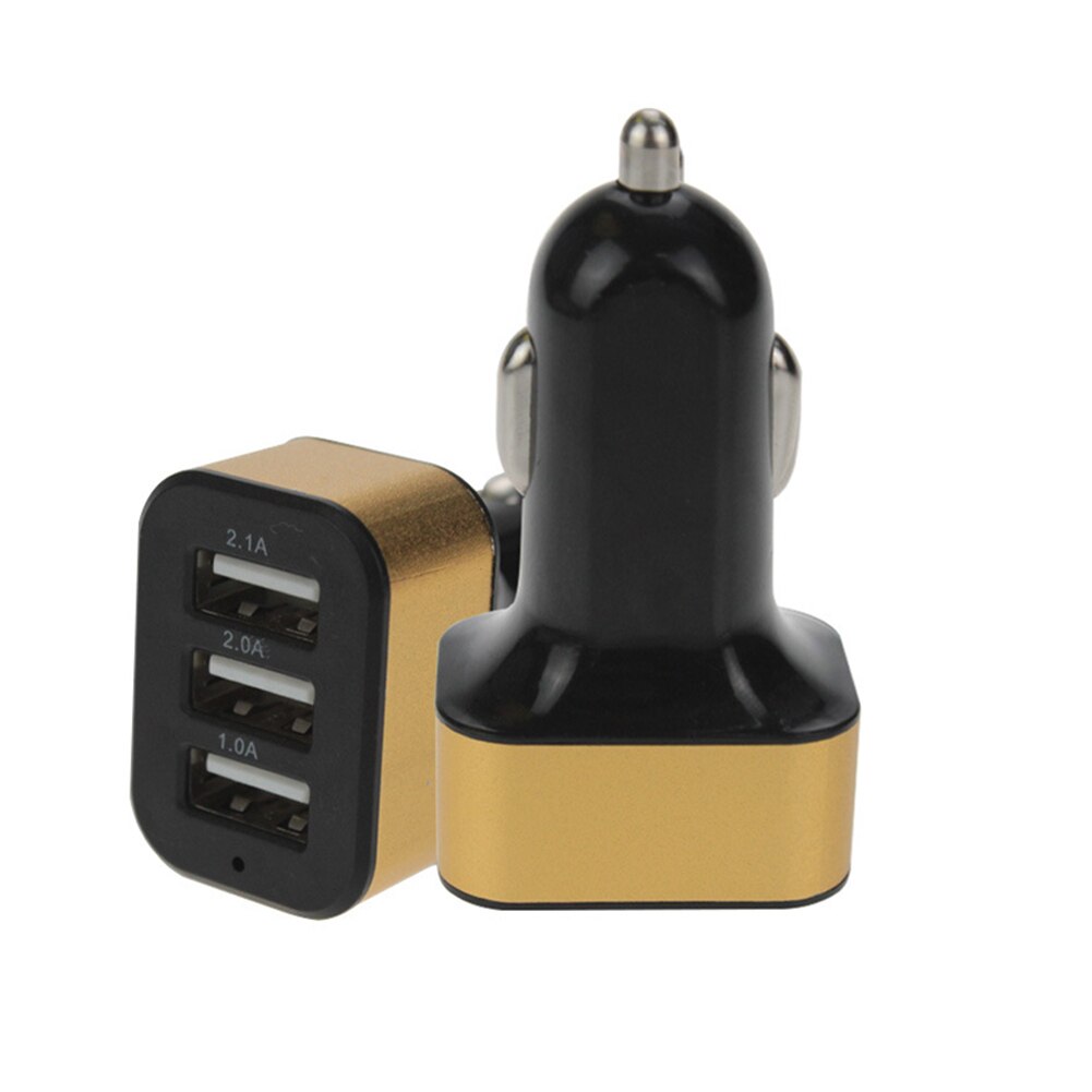 Cargador Universal para coche, 2,1a, 3 puertos de carga rápida para Iphone, Samsung, Huawei, Mini USB, accesorios de carga automática para coche