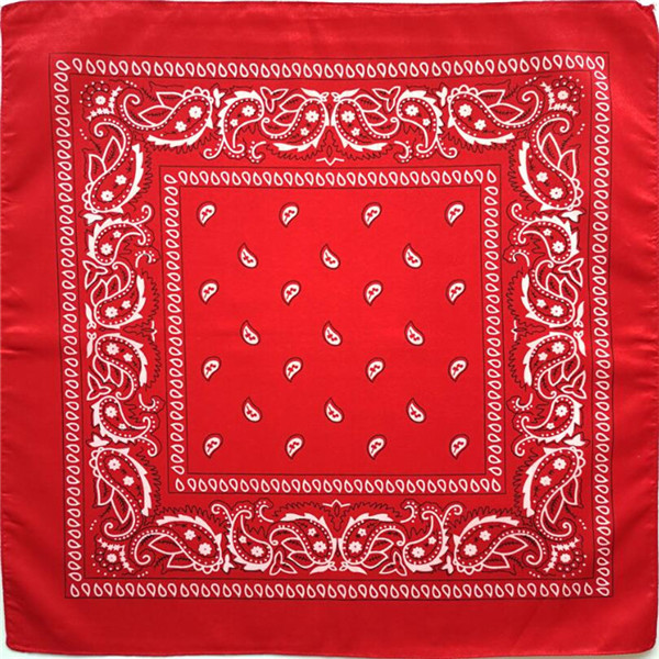 1Pc Band Unisex Hip Hop Rode Bandana Hoofddeksels Haar Sjaal Bandana Mannen Vierkante Sjaals Print Handkerchie: bandana Red