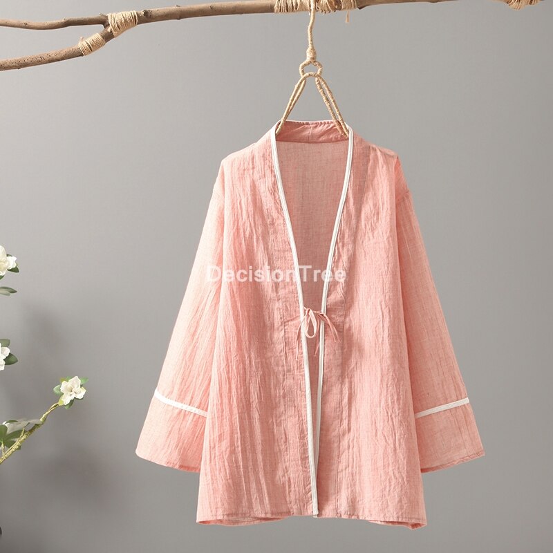 Cardigan kimono à demi-manches pour femmes, chemisier , qiapo chinois, hauts chinois vintage, vêtements hanfu,: color1