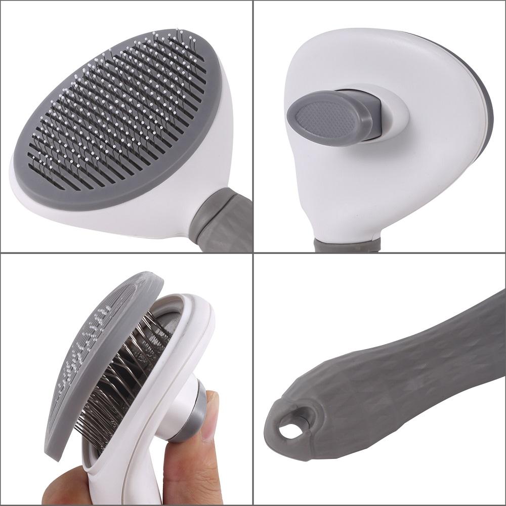 Pente para animais de estimação, pente automático para remoção de pelos, agulha de aço inoxidável, pente para gato, limpeza de produtos domésticos, remoção de pelos com um clique