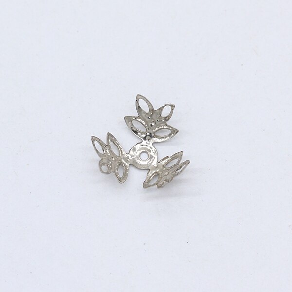 100P 16Mm Filigraan Bloem Metalen Kralen Spacer Kralen Kralen Cap End Caps Voor Parel Kralen Armband Ketting Sieraden maken Bevindingen: nickel