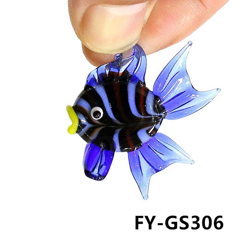 Flottant verre clair bulle boule assorti mignon miniature marine poisson figurine charm pendentif pour aquarium aquarium aquarium aquarium aquarium décoration accessoires: Bleu profond