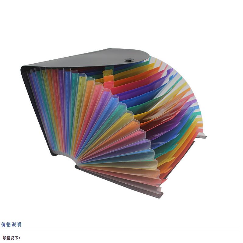 Expanding A4 File Holder Office Supplies Plastic Rainbows Organizer A4 Letter Size Portable Documents Holder Desk Storage