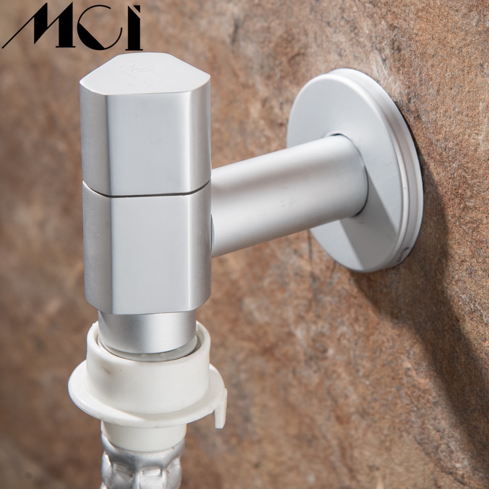 Grifo de aluminio anodizado de espacio para jardín, grifería fría para lavadora, fregona, inodoro, Mic-B008