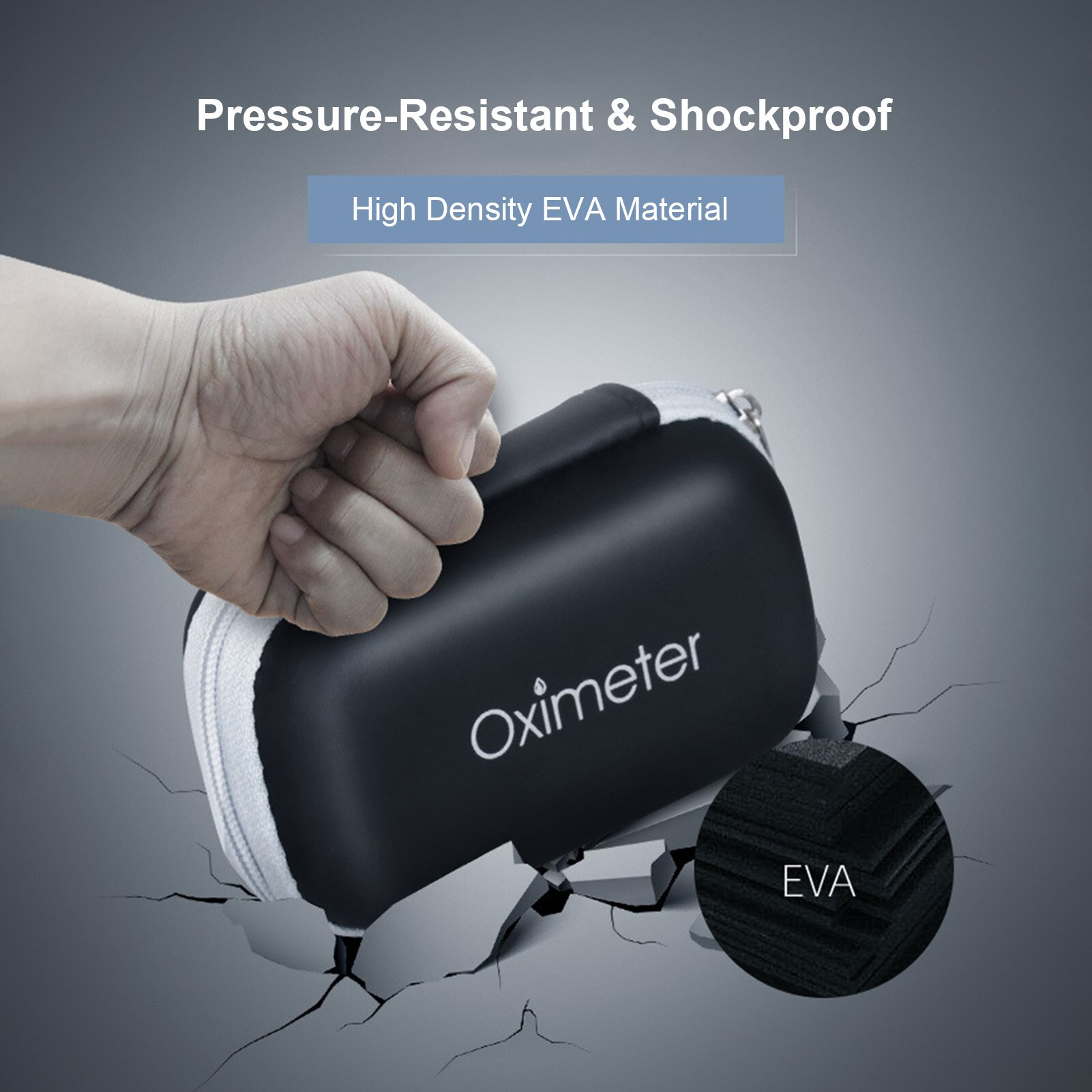 Portable Oximeter Protective Case Multipurpose Waterproof Zipper Storage Bag EVA Fingertip Pulse Oximeter Organizer Carry Pouch