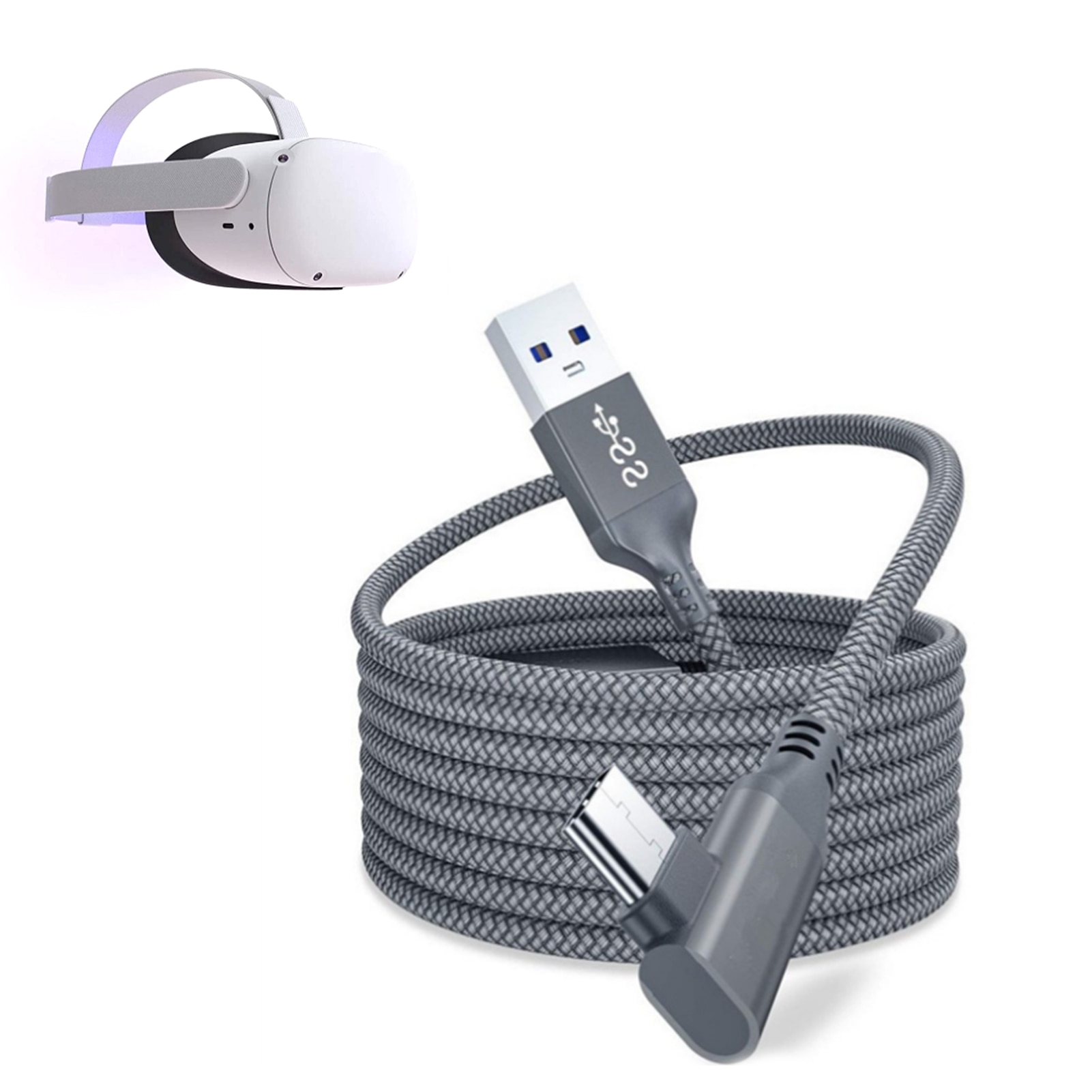 Nuovo 5M linea dati per Oculus Quest 2 collegamento auricolare USB 3.0 tipo C dati cavo di ricarica trasferimento tipo-c a USB-A cavo VR accessori