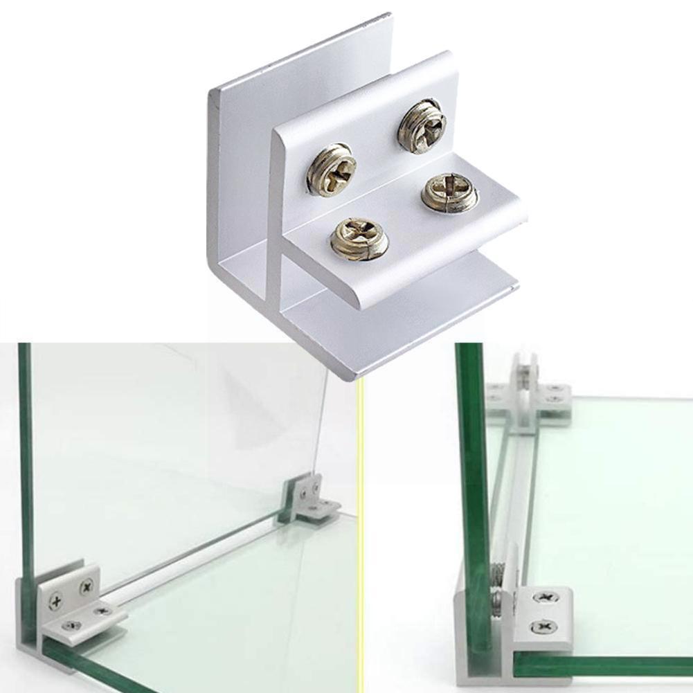 Clip de fixation du verre, pince à verre Double face, Clips de Support degrés 90 étagères, Support de pinces en aluminium Style A5n1