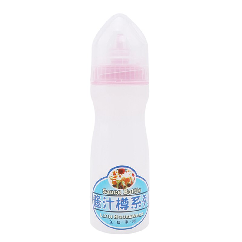 Knijpflessen, saladefles, ketchup, olie, sausfles voor ketchup, kookgerei, keukengereedschap, sojasausfles: Roze