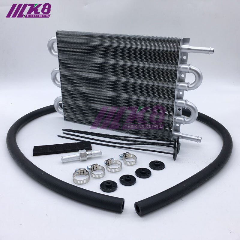 Oil Cooler Aluminum Transmission Oil Cooler Automatic Stacked Plate Oil Cooler Radiator 4 6 8 12 13Row 15Row 22Row: 6-Row Silver