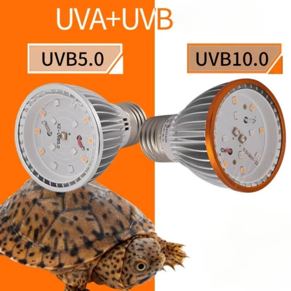 Bombilla LED para reptiles UVA UVB E27, lámpara de terrario de espectro completo 5,0/10,0 iluminación, bombilla de calefacción para mascotas pequeñas, terapia de visión nocturna