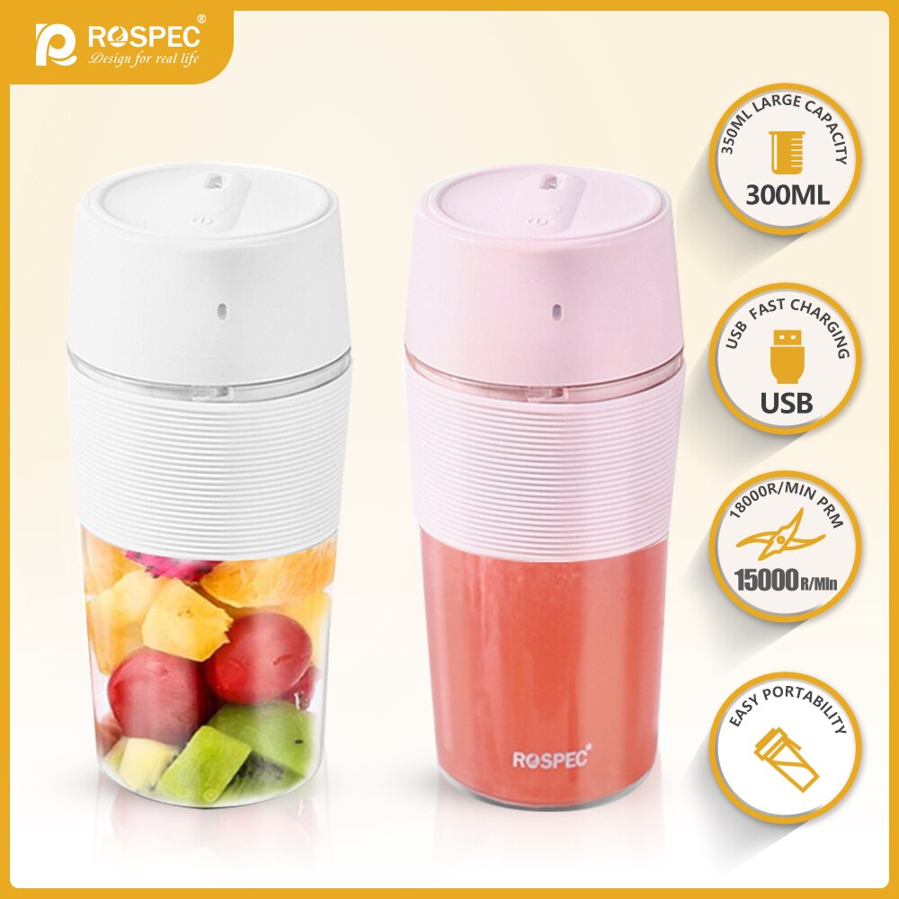 ROSPEC 7.4V bezprzewodowy mikser elektryczny przenośna sokowirówka USB akumulator owoce mikser kubek urządzenie robić Smoothie żywność bez bisfenolu a procesor