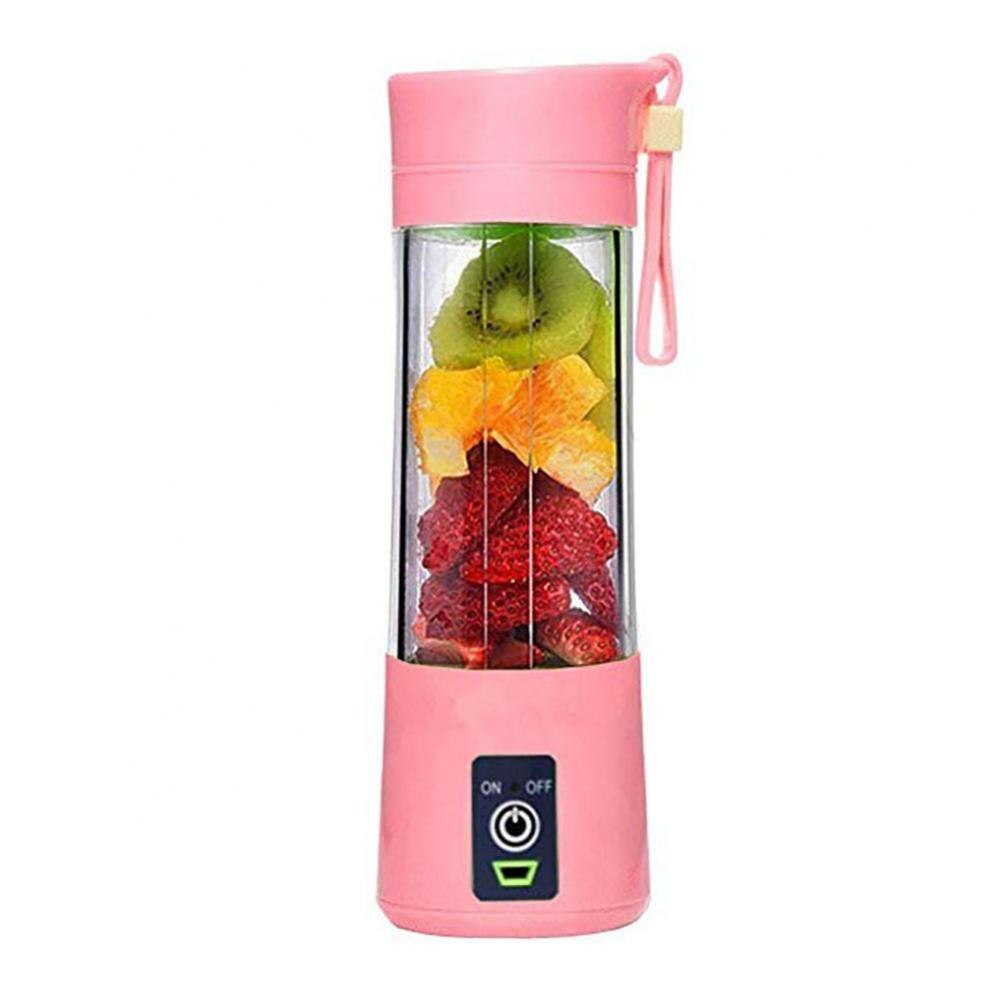 Portable Blender Mini Portable USB Chargeable Household Fruit Juicier Cup Squeezer Mixer Machine Manual Juicers kitchen: Pink