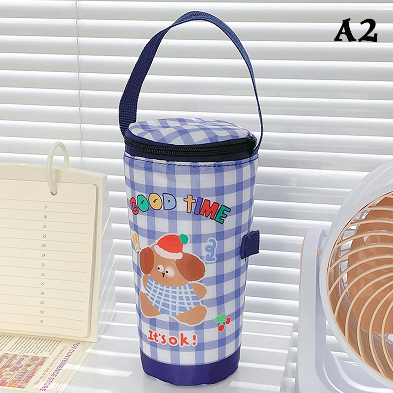 Bolsa de mano portátil para té de la leche, bolsa de preservación del calor, bolso ecológico, cubierta de taza aislada, accesorios para vasos: Gris claro