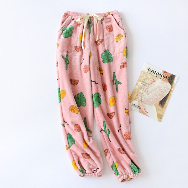 Sovbyxor hembyxor vinter tjocka pyjamas dam& #39 ;s byxor lounge wear pyjamasbyxor kvinnor nattbyxor fdfklak