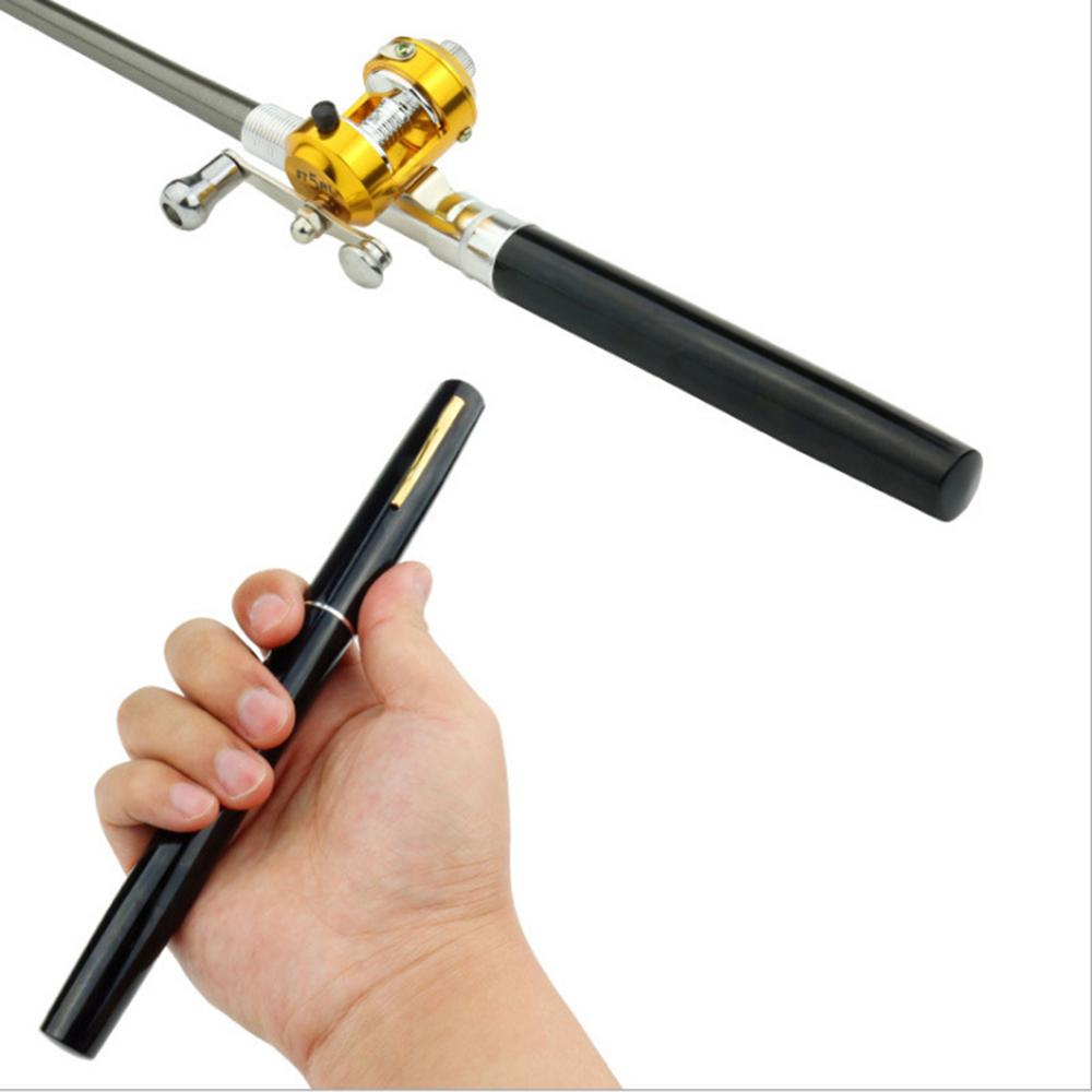 93cm Pen Shaped Fiberglass Ice Rock Fishing Rod Portable Lightweight Mini Telescopic Raft Fishing Pole Gear Tackle