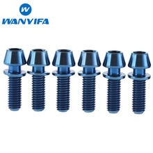 Wanyifa 6pcs M5x18mm Ti Titanium Bicycle Stem Bolt Mountain Bike Ultralight Stem Screw with Washers Gasket