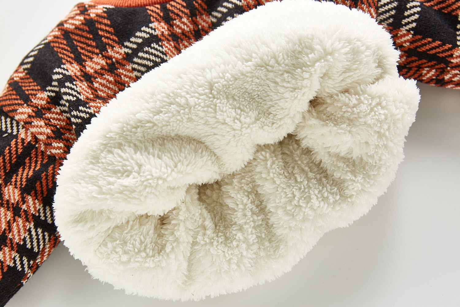 Baby jongens en meisjes herfst en winter koreaanse versie kleding kinder geruit plus fluwelen warme eendelige driehoek klim