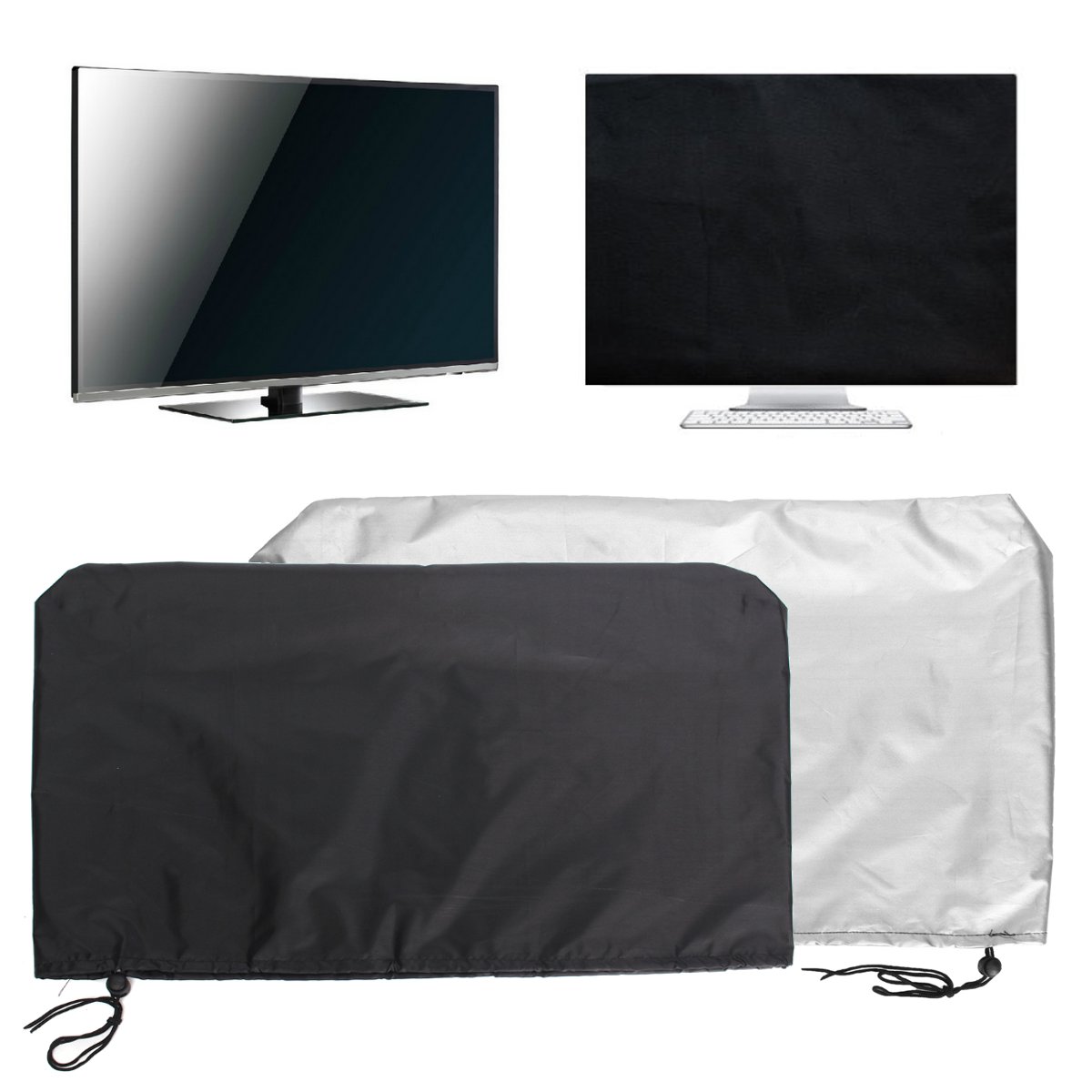 Protector de polvo para Monitor de ordenador, Protector de pantalla de poliéster plateado para Monitor de ordenador, Protector de polvo para Monitor de pantalla LCD