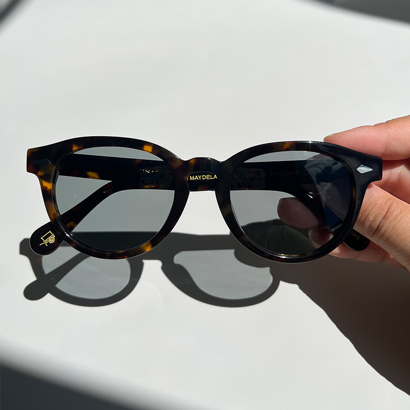 Store lemtosh maydela vintage acetat solbriller til herrer og kvinder ovale polariserede briller med stort ansigt: Grøn