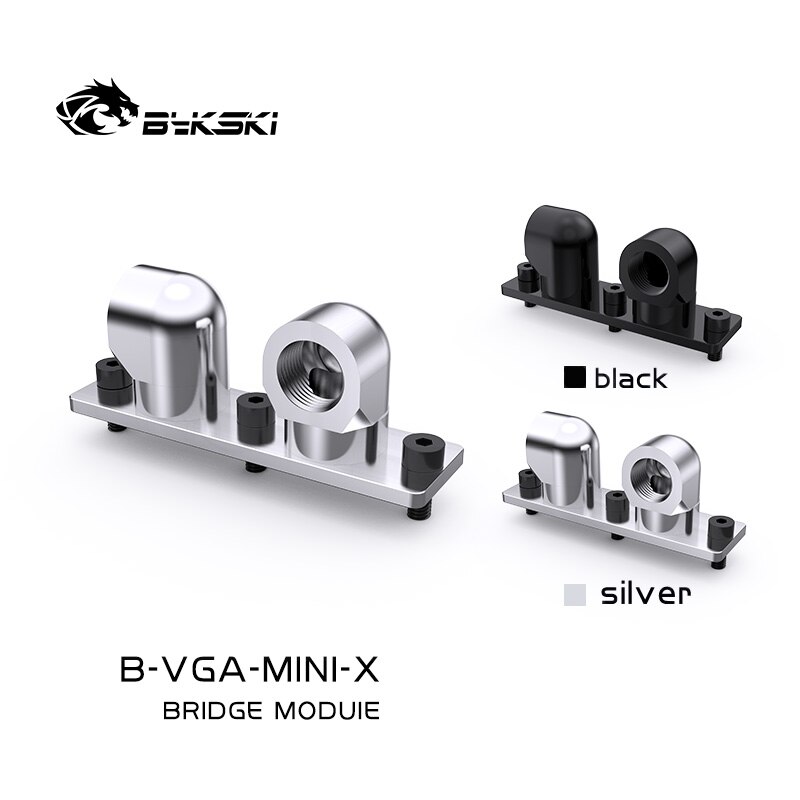 Bykski G1/4 360 Rotary Terminal GPU Block Bridge Adapter Black Silver Install Water Cooler Fitting Change Direction/B-VGA-MINI-X