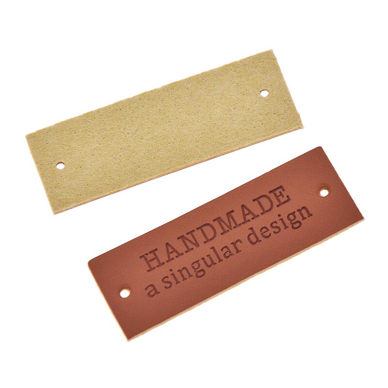 24 Stks/pak Brief Gedrukt Pu Lederen Labels Tags Diy Handgemaakte Quilten Craft Kleding Zak Hoed Decoratie Materialen