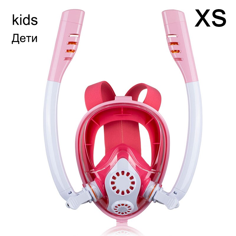 Duikbril Scuba Masker Onderwater Anti Fog Volledige Gezicht Snorkelen Masker Vrouwen Mannen Kids Zwemmen Snorkel Duikuitrusting: Kids Pink / S/m