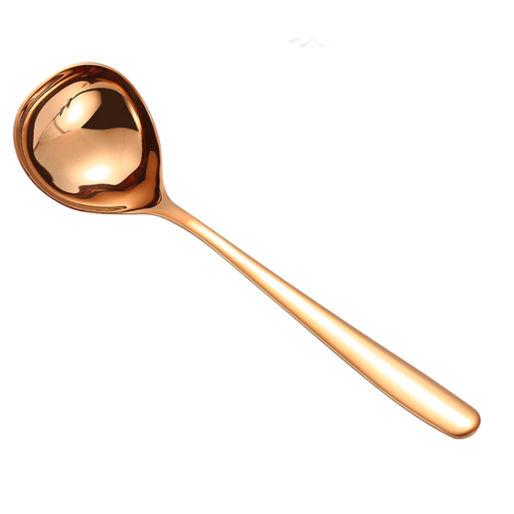 Long Handle Soup Spoon Stainless Steel Round Porridge Spoon Kitchen Cutlery Cooking Kitchen Gadgets Utensil Tool