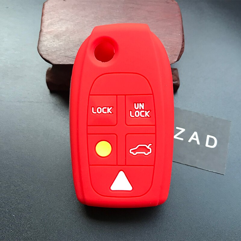 ZAD-funda de silicona para llave de coche, funda protectora para Volvo S80 S60 V70 XC70 XC90 D05 plegable, abatible, 5 botones, mando a distancia