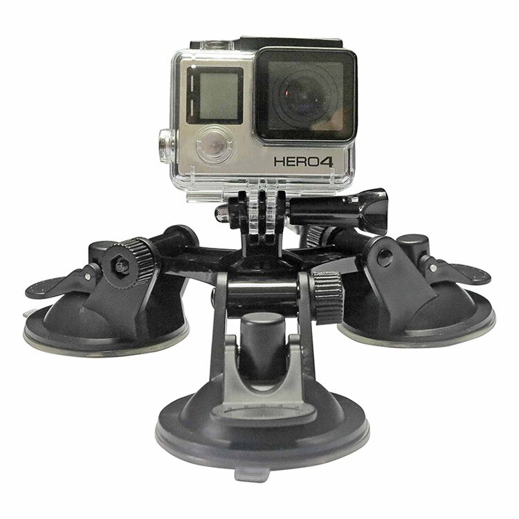 Car Suction Cup Glass Holder Triangle Low angle + 1/4&quot; tripod Adapter Mount for Gopro 10 9 8 7 SJCAM Xiaomi Yi 4K Accessories