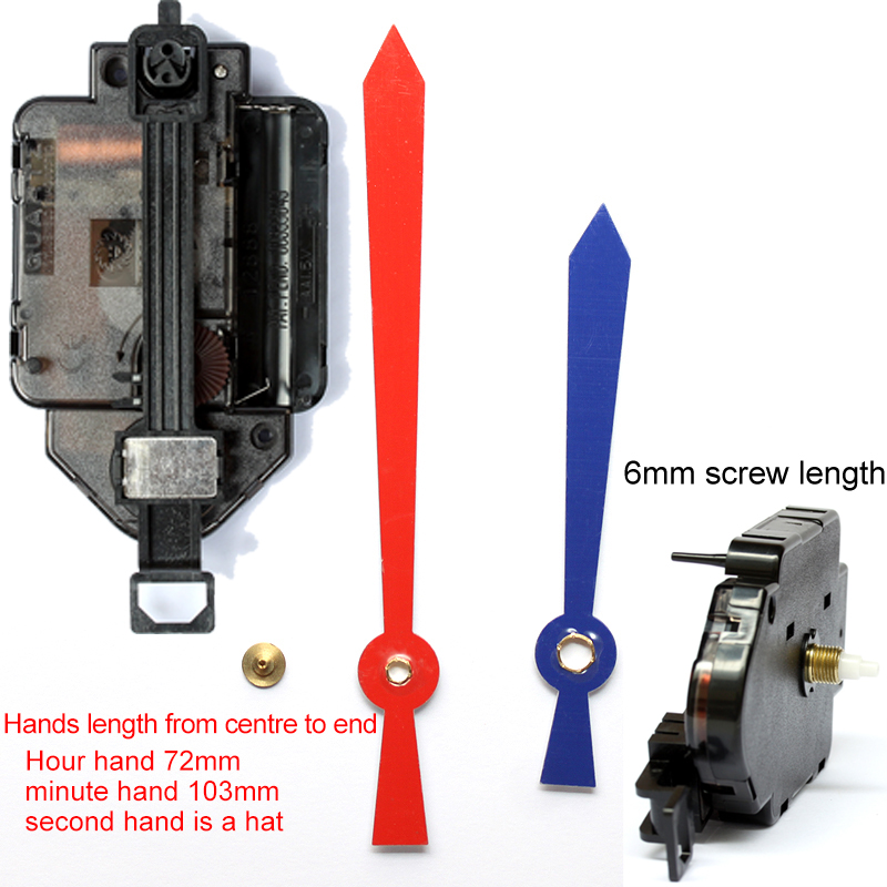 12888 Slinger type 6mm Schroef lengte Plastic Beweging Met 93 # Handen Stap Klok Accessoire Quartz DIY Beweging Kits