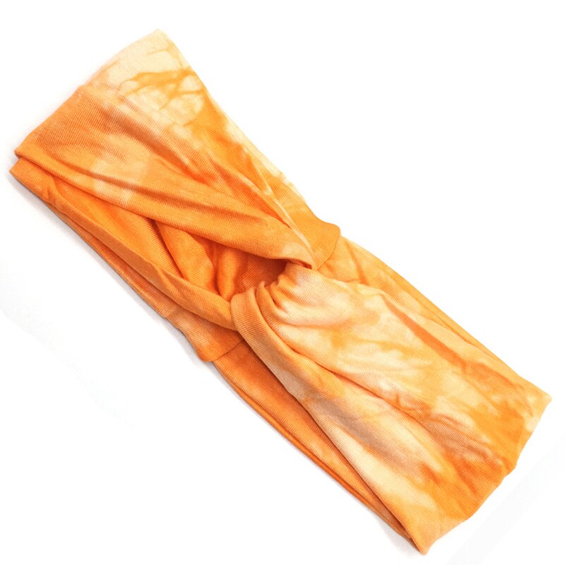 3 stücke Frauen Stirnband Boho Floal Stil Quer Knoten Kopf Wrap Haar Band Gedruckt Muster Schweißband Zubehör: orange