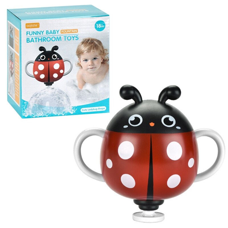Bad Tijd Speelgoed Cartoon Douche Bee/Lieveheersbeestje Sprinkler Voor Baby Zwembad Strand Spelen: Small ladybug