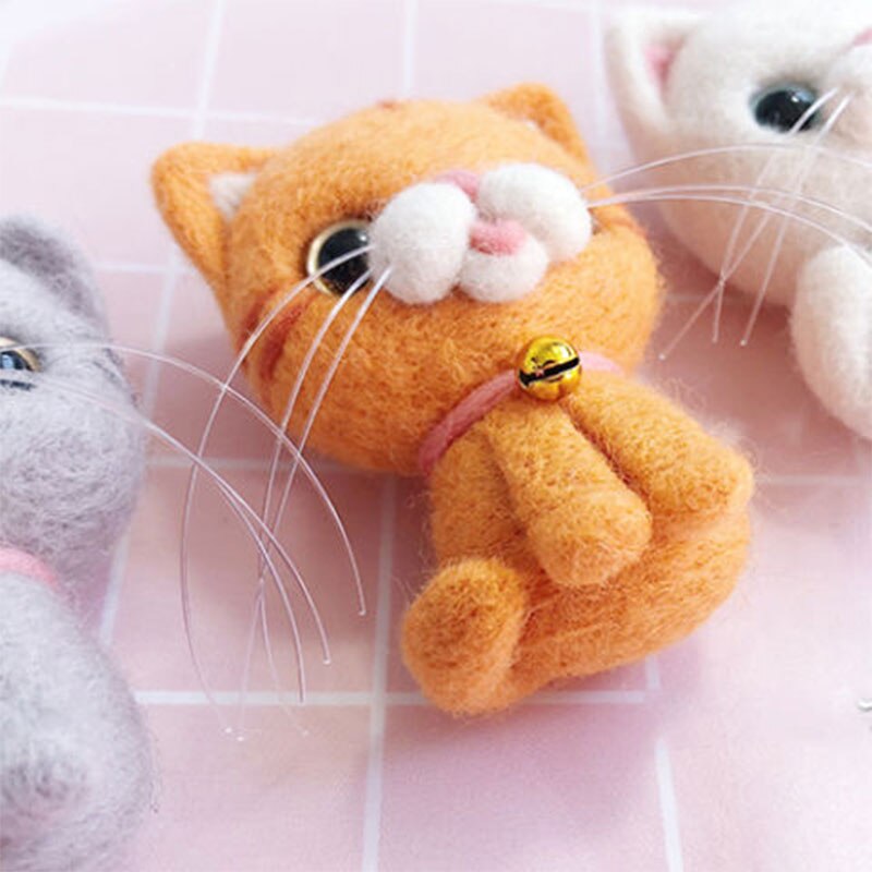 Jiwuo Wool Felt Poke Handmade Animal Pet Doll Toy Wool Needle Felting Kit Cat Shiba Inu Material Package DIY For Beginner