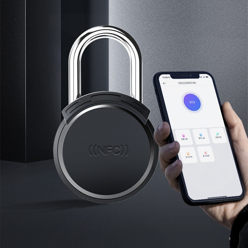 Bluetooth Card Padlock Lock NFC Mobile Phone Control Keyless Padlock Nonelectrically Smart Security Anti-Theft Luggage Padlock