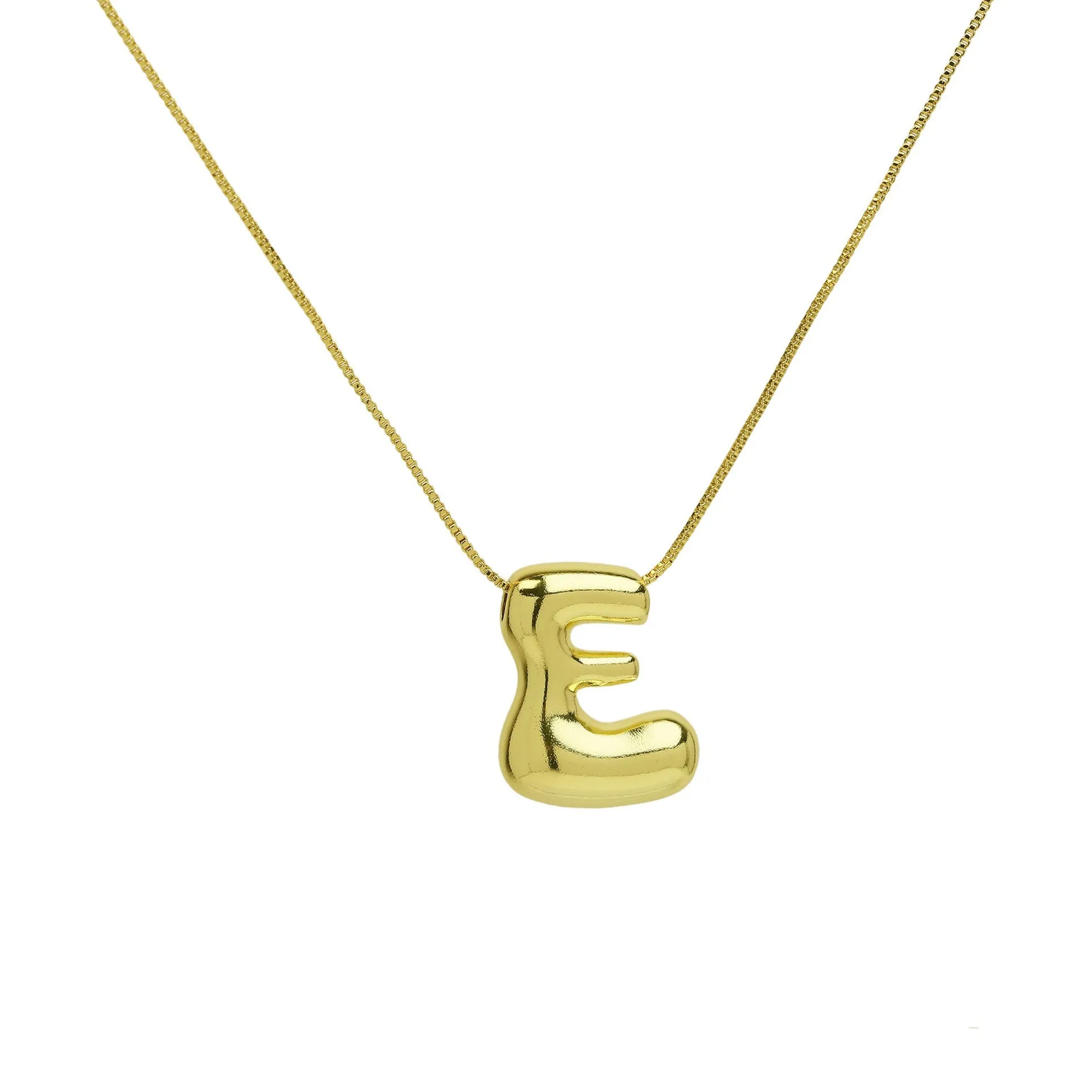 A-Z Balloon Bubble Letter pendant Neckalce for Women 18k Gold Plated Chunky Initial Necklaces Jewelry Birthday
