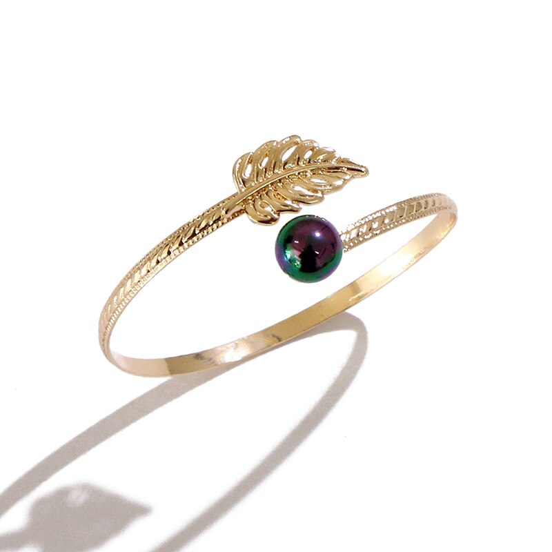 SAY Dia-pulsera de puño abierto para hombre y mujer, brazalete de hoja de Plumeria Polinesia Hawaiana de 7CM, corazón de tortuga, tótem de la suerte, perla de cristal: GJZ654