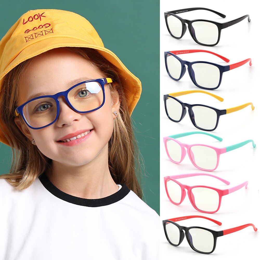 Kids Anti Blue Light Glasses Anti Radiation Anti Eyestrain Children Goggles Boy Girl Silicone Frame Computer Video Game Eyewear
