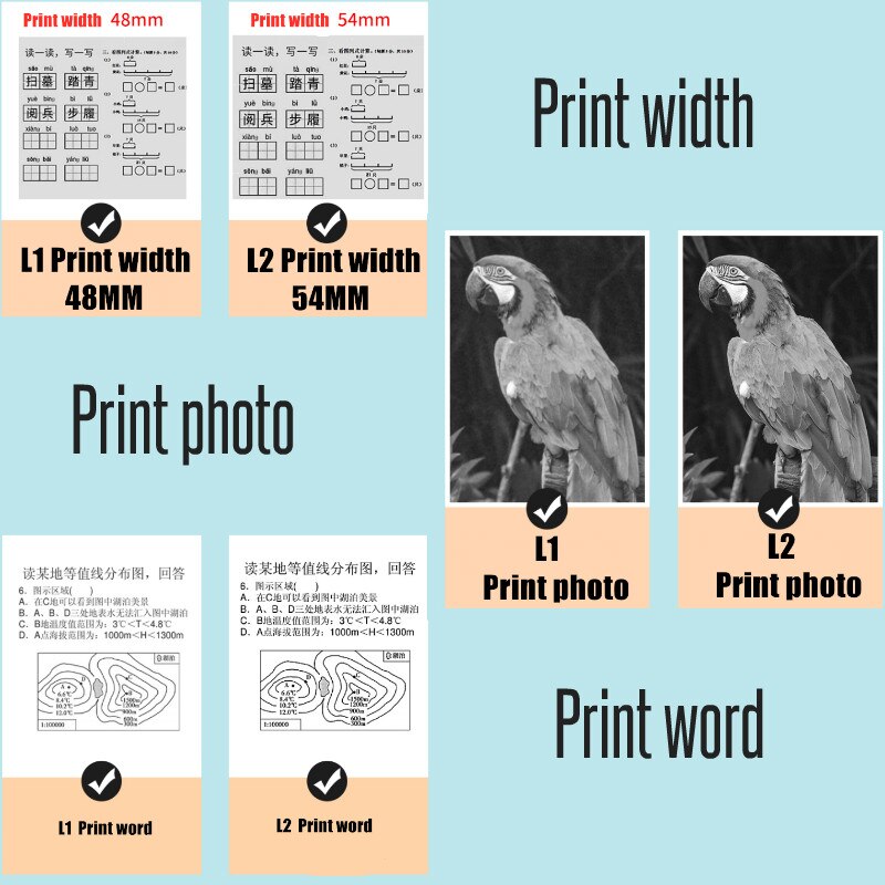 Poooli L1 L2 Pocket Thermal Printer Mini 203DPI 303DPI Bluetooth Phone Printer for Receipt Photos Label Sticker With Free APP