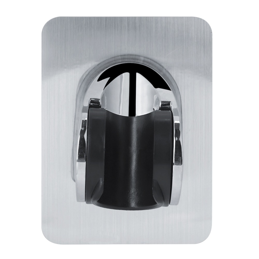 Free adjustable chrome self-adhesive shower head bracket base bathroom punch