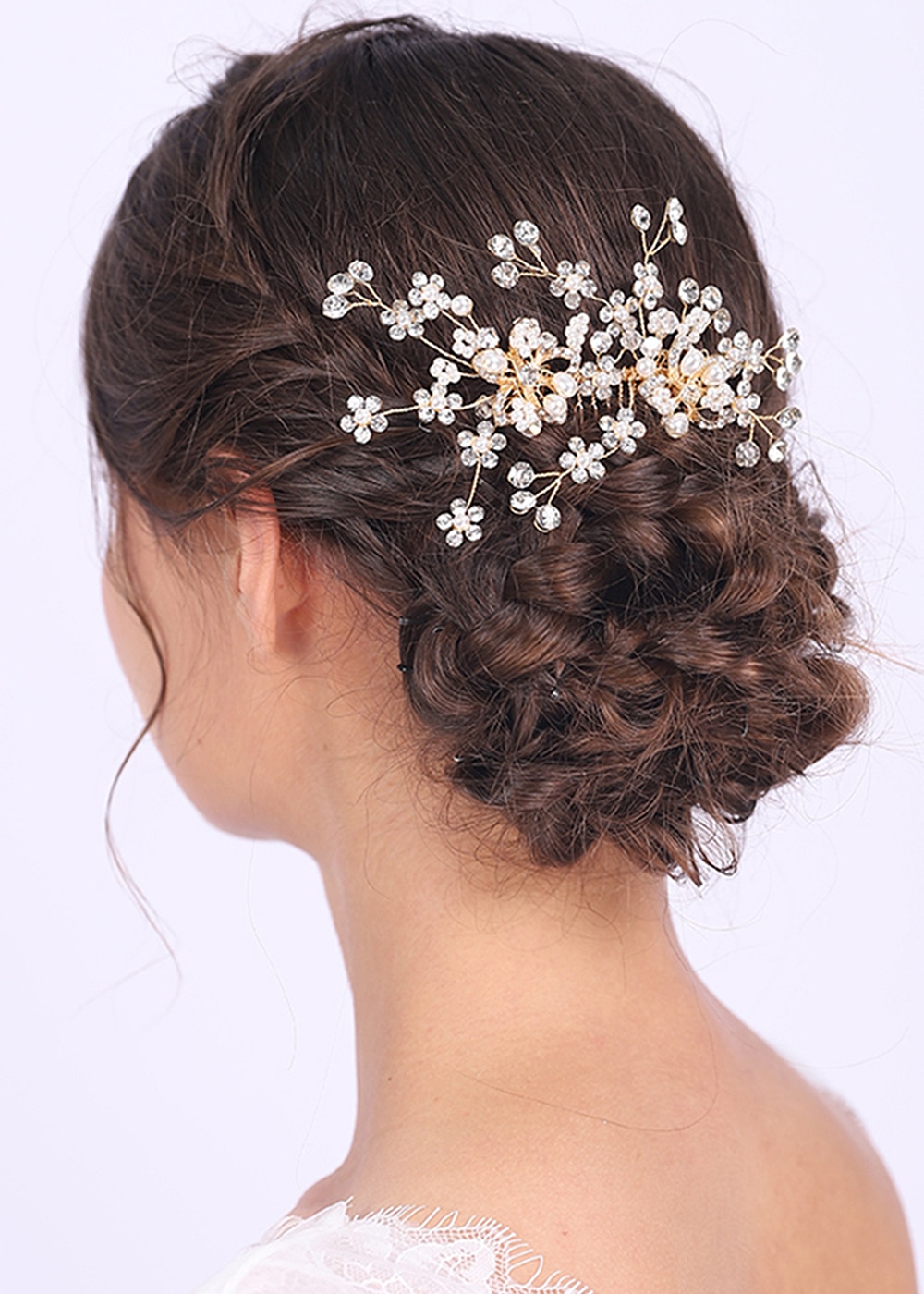Strass blomma hår kam pärlor hårklämma bröllop bröllop huvudbonader kvinnlig glamour ornament för kvinnor