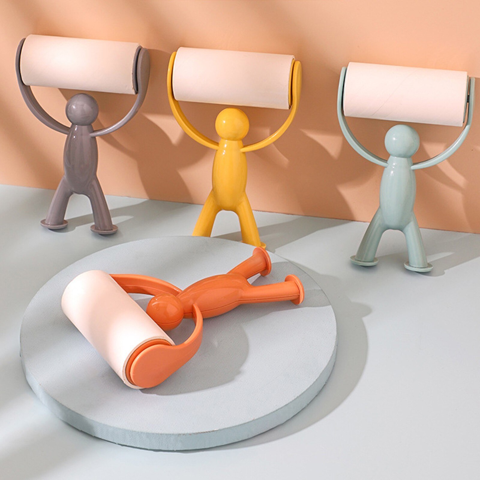 Lint Rollers Humanoid Standing Hair Sticking Device Sticking Device Tearable Roller Rolling Brush Sticky Roller Hair Remover