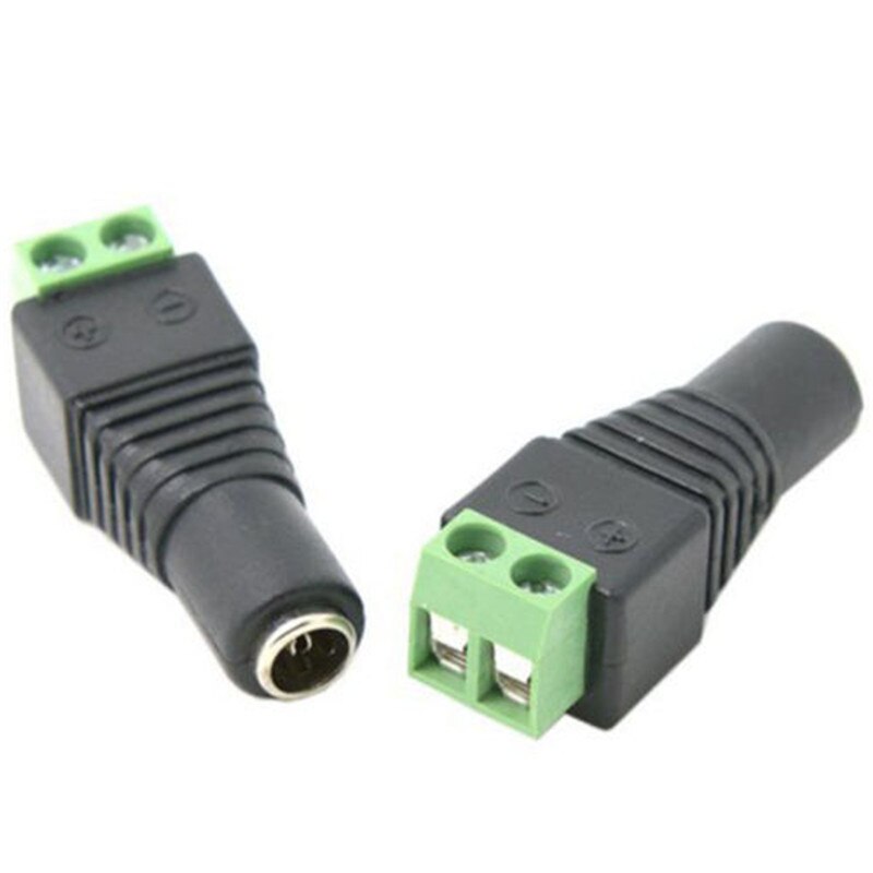 Hun han dc stik 2.1*5.5mm 2 or 5 stk led strømstik adapter stik kabel stik til 5050/5730 led strip lys lampe cctv